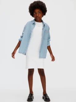 Slim geribbelde T-shirtjurk