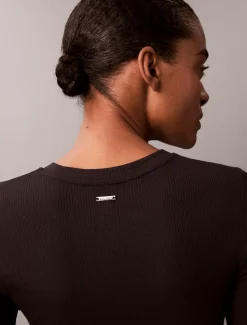 Slim geribbeld modal T-shirt