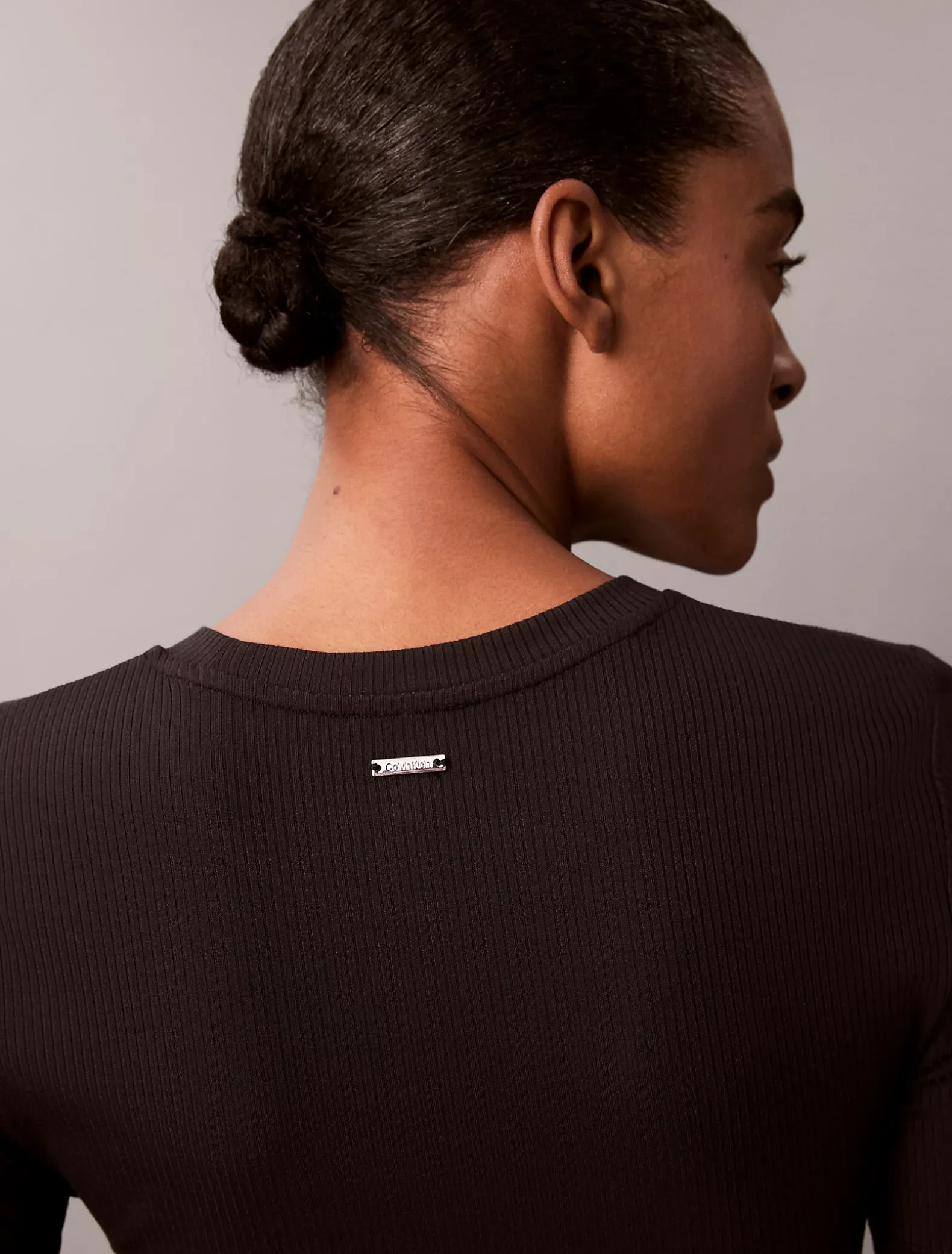Slim geribbeld modal T-shirt