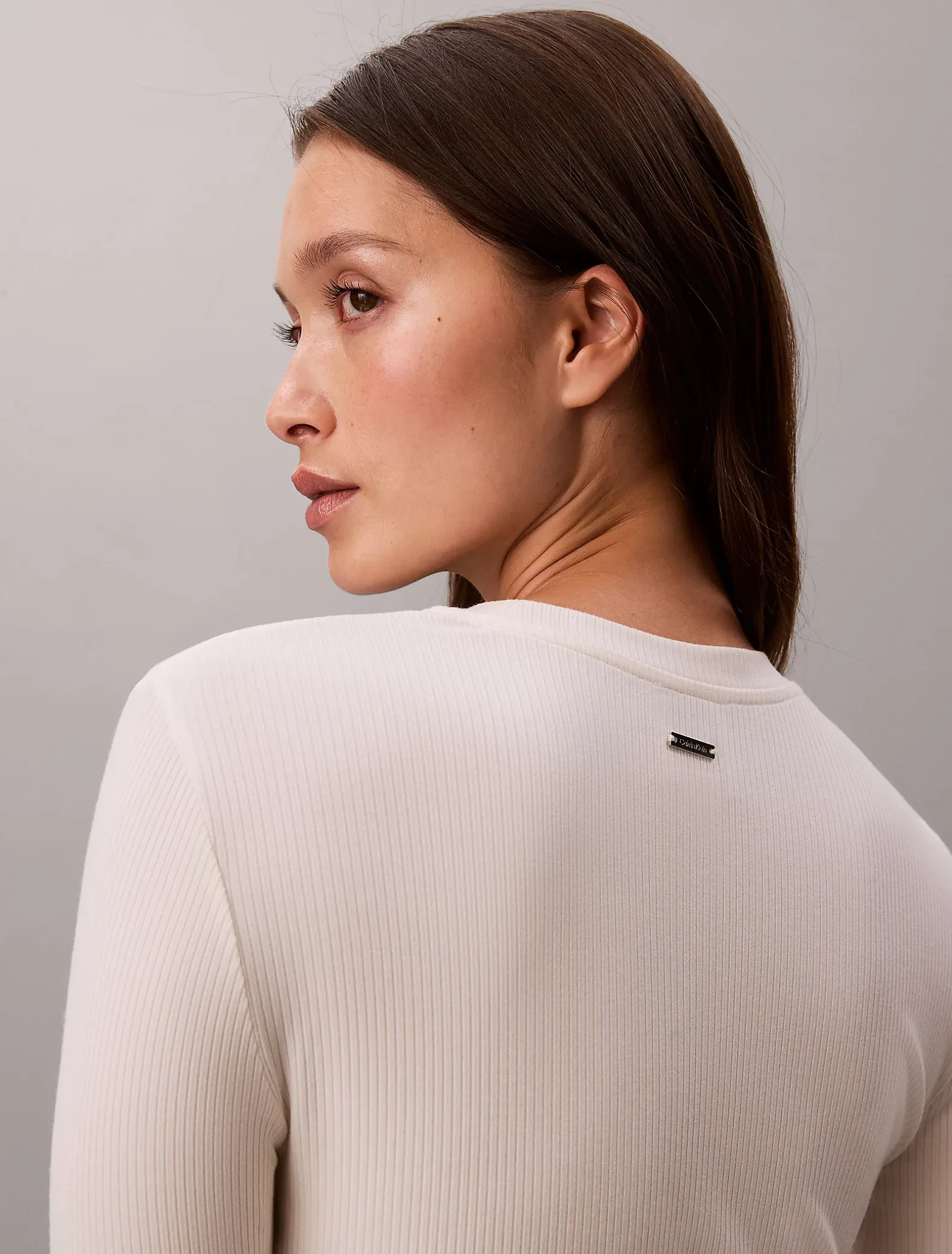 Slim geribbeld modal T-shirt