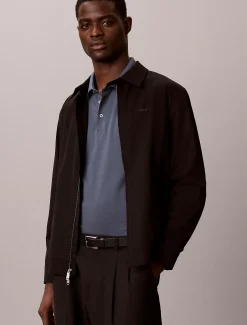 Slim katoenen polo met lange mouwen