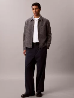 Slim katoenen polo met lange mouwen