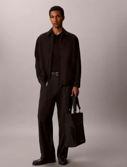Slim katoenen polo met lange mouwen