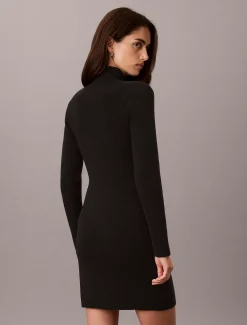 Slim mini-jurkje van ribkatoen
