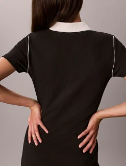Slim polojurk van ribkatoen