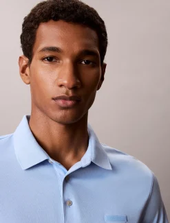 Slim polo van katoen met embleem