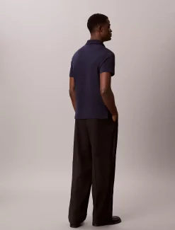 Slim polo van katoen met embleem