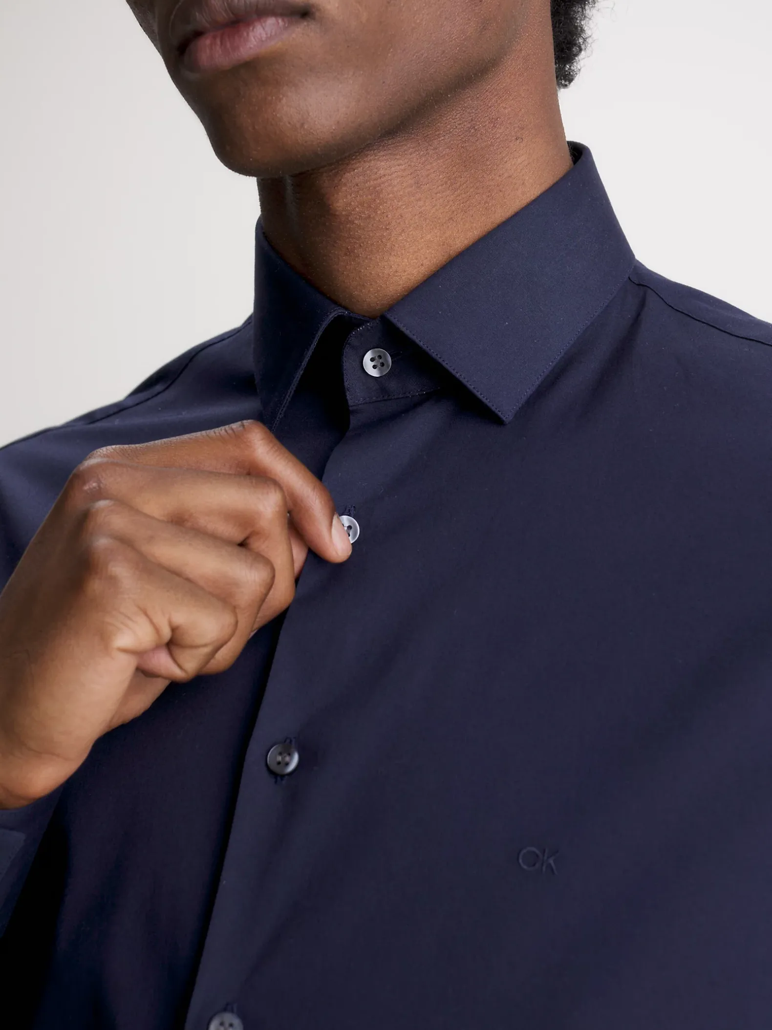 Slim poplin overhemd