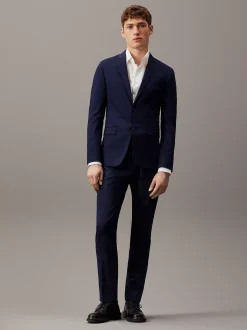 Slim single-breasted wol stretch colbert