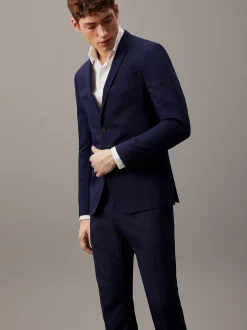 Slim single-breasted wol stretch colbert