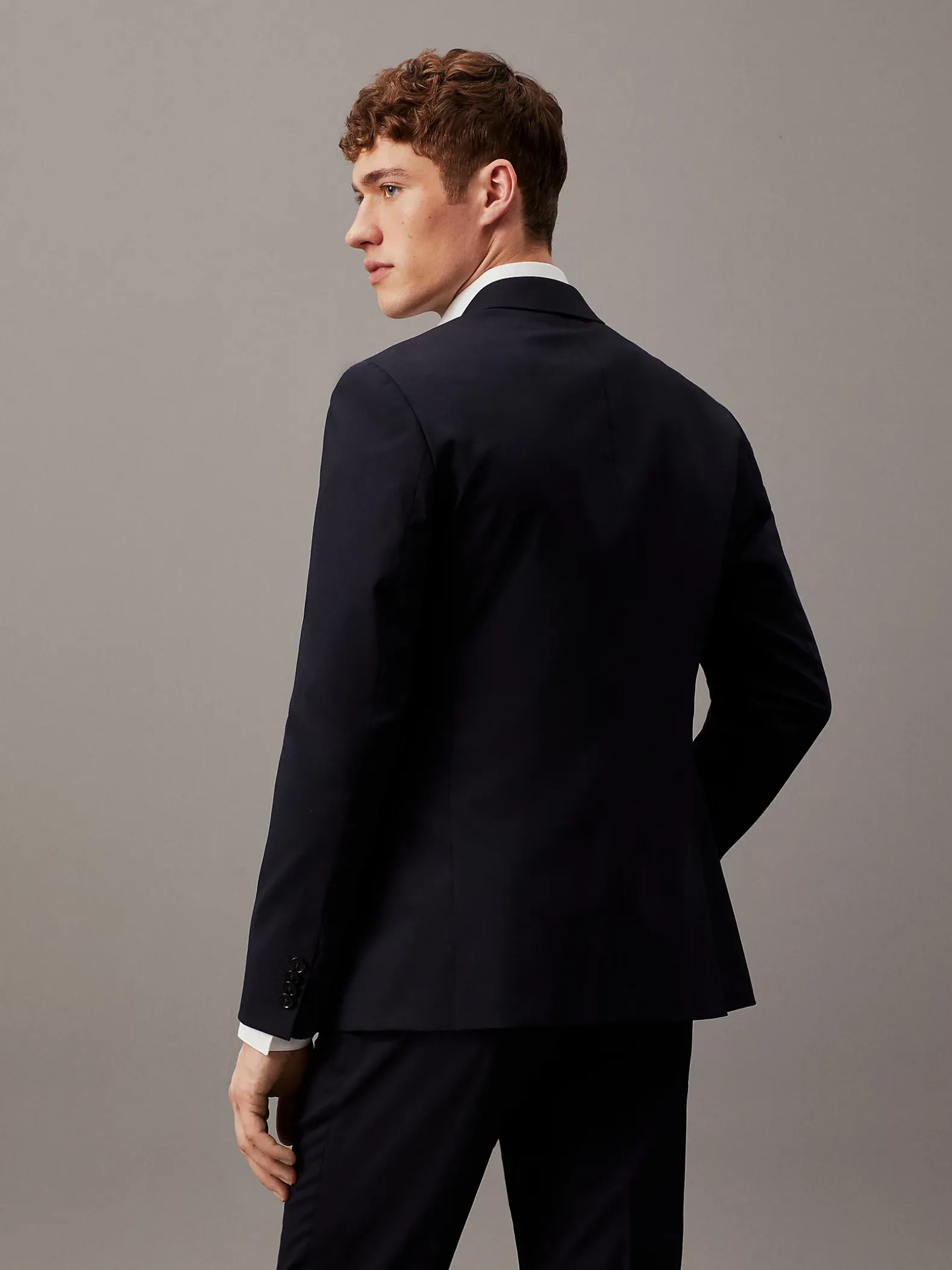 Slim single-breasted wol stretch colbert