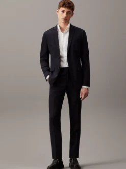 Slim single-breasted wol stretch colbert