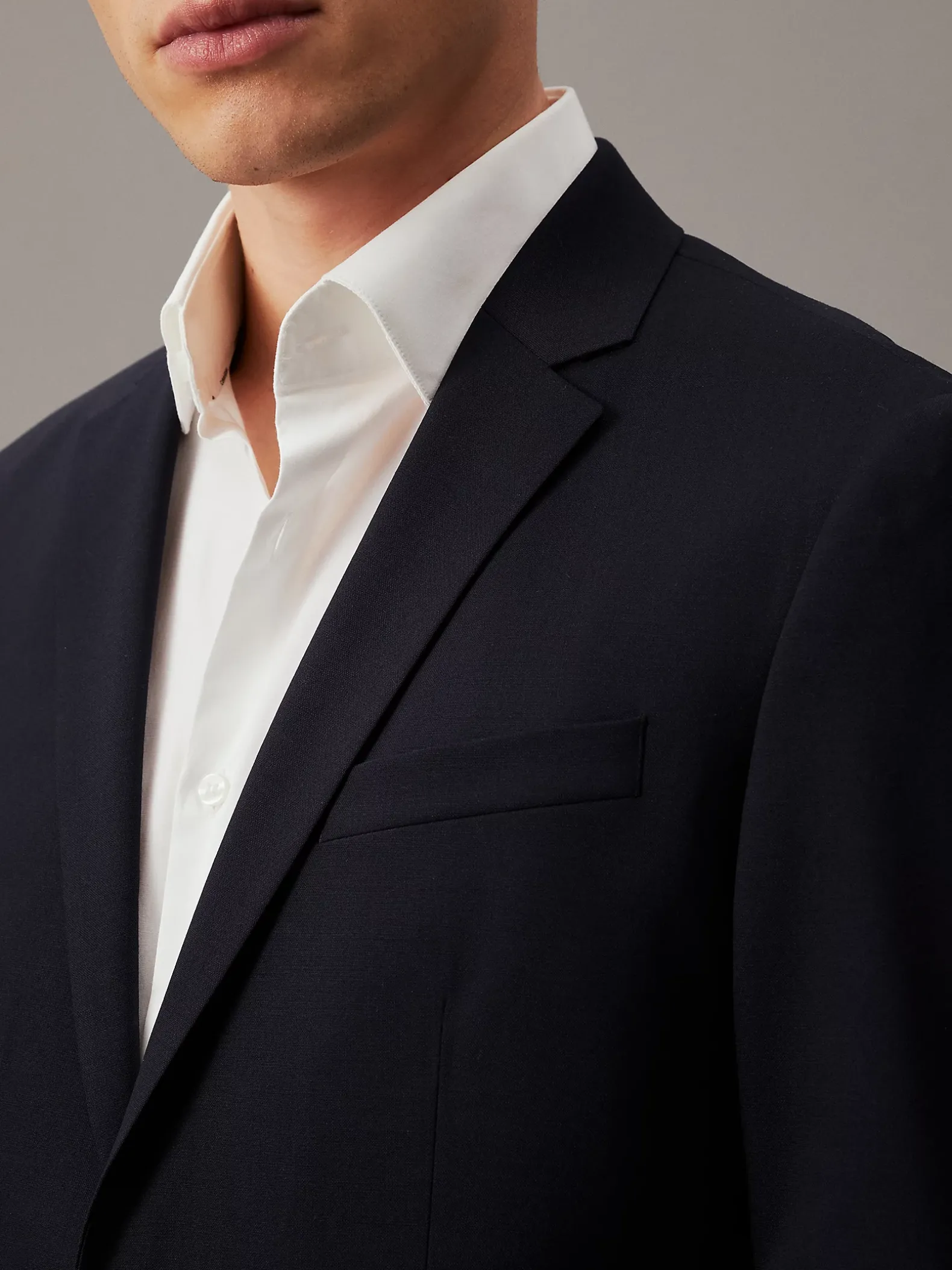Slim single-breasted wol stretch colbert