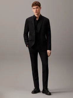 Slim single-breasted wol stretch colbert