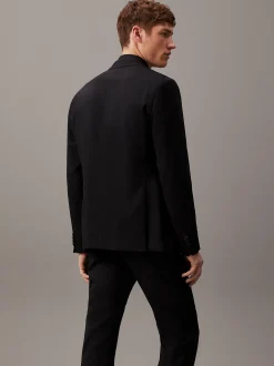 Slim single-breasted wol stretch colbert