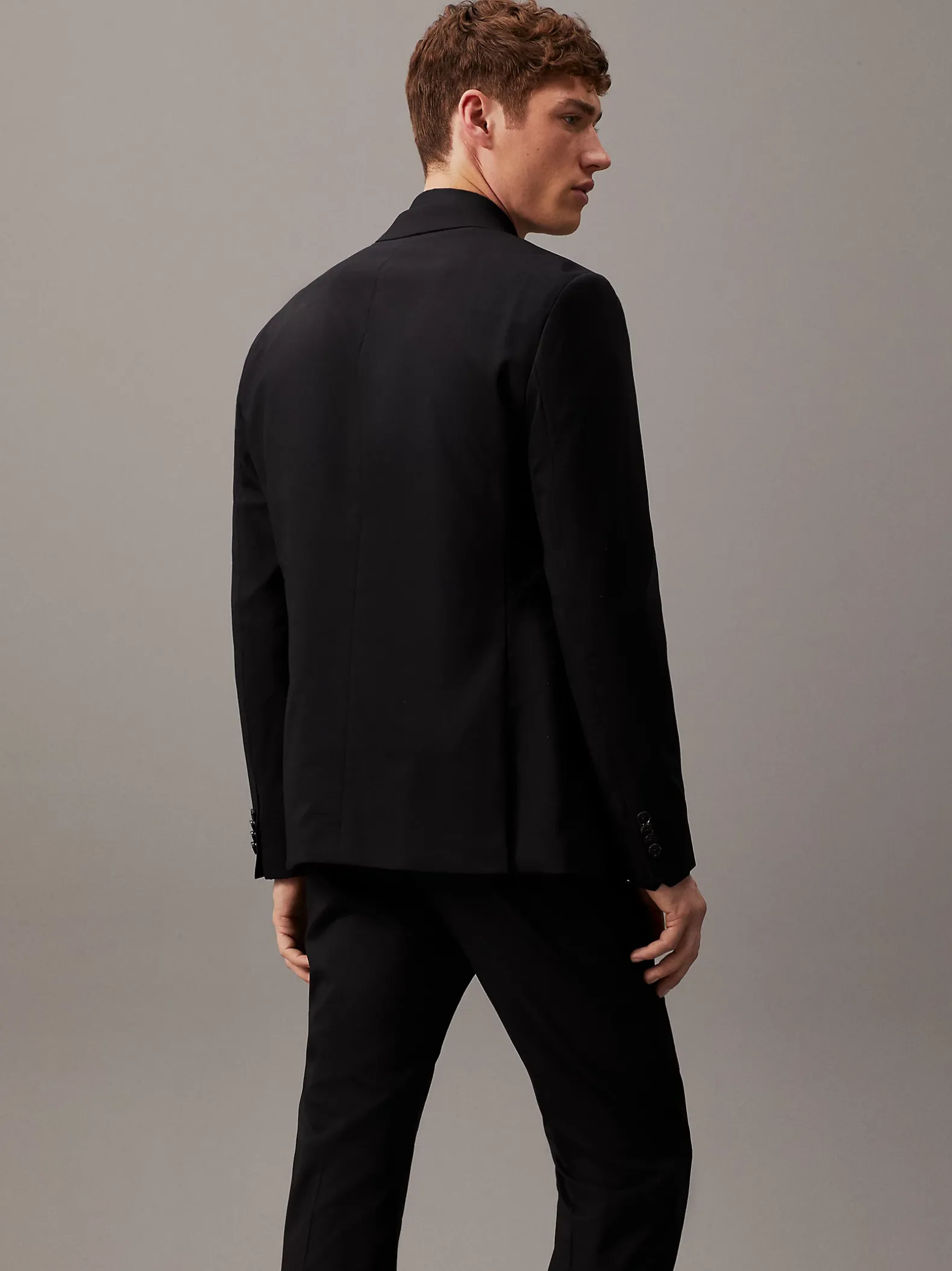 Slim single-breasted wol stretch colbert