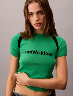 Slim T-shirt met contrasterend grafisch logo