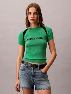 Slim T-shirt met contrasterend grafisch logo