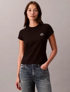 Slim T-shirt met grafisch cocktail logo