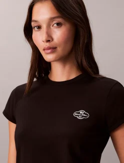 Slim T-shirt met grafisch cocktail logo