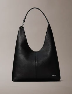 Slouchy leren middelgrote schoudertas