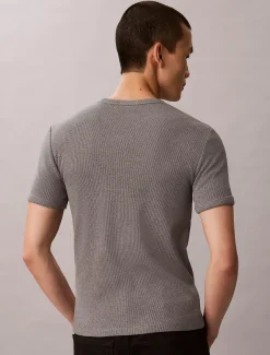 Smal geribbeld T-shirt met embleem