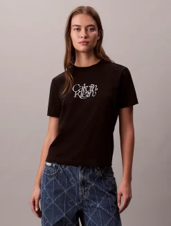Smal grafisch T-shirt met scriptlogo