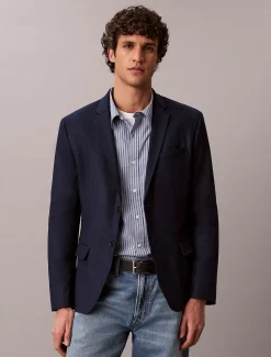 Smalle blazer van linnenmix
