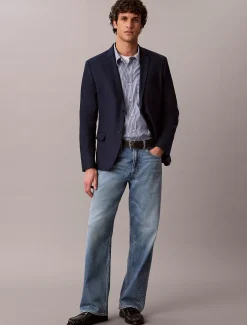 Smalle blazer van linnenmix