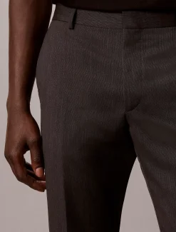 Smalle pantalon van wol met textuur