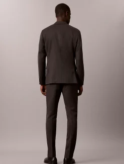 Smalle pantalon van wol met textuur