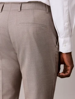 Smalle pantalon van wol met textuur