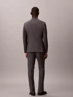 Smalle pantalon van wol met textuur