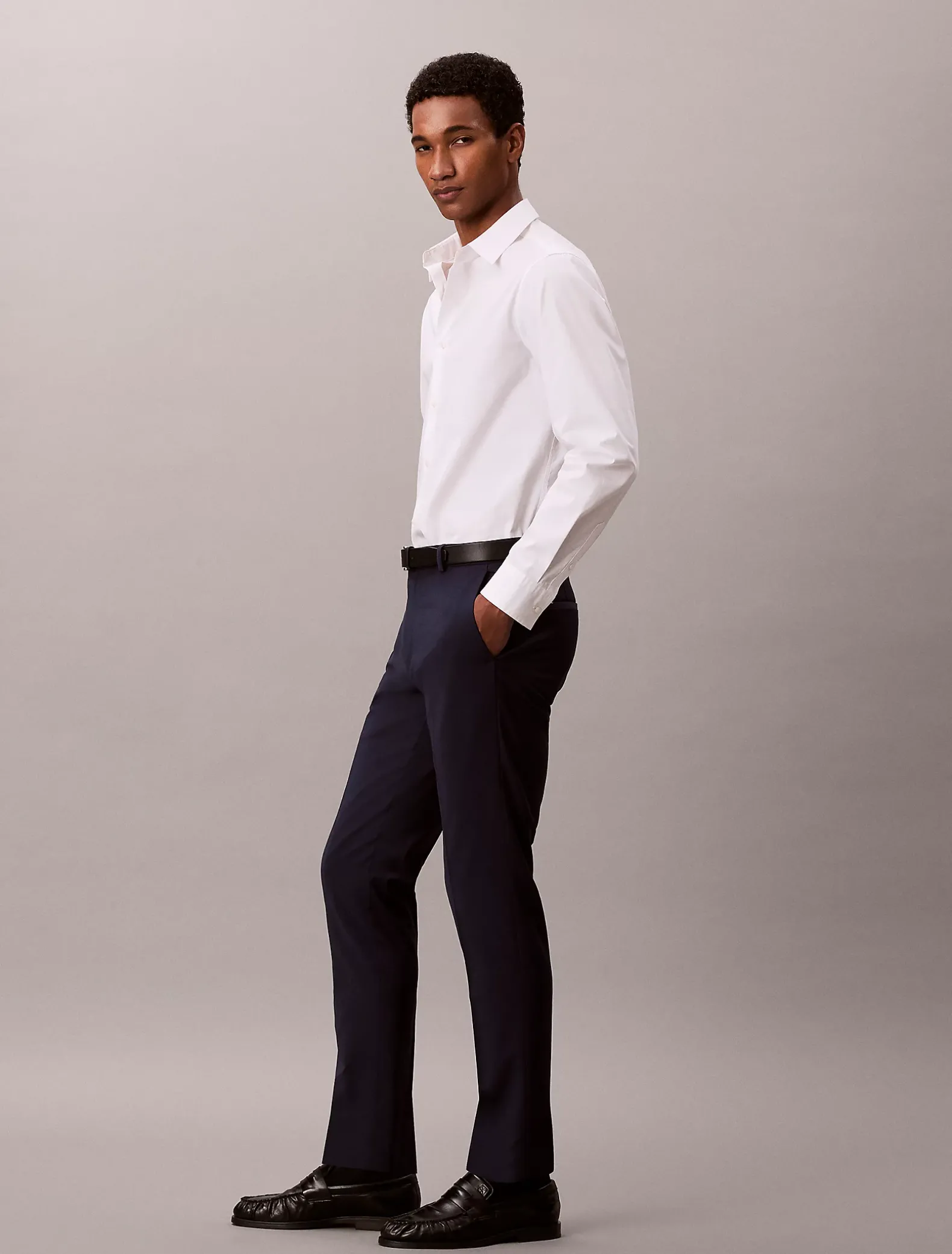 Smalle tropische wollen broek