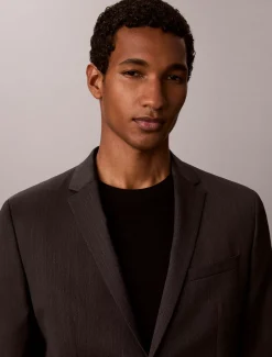 Smalle wollen blazer met textuur
