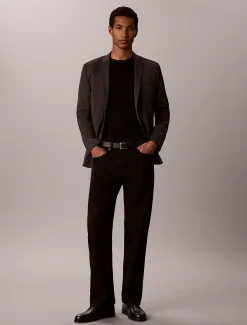 Smalle wollen blazer met textuur