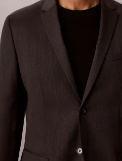 Smalle wollen blazer met textuur