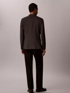 Smalle wollen blazer met textuur