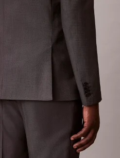 Smalle wollen blazer met textuur