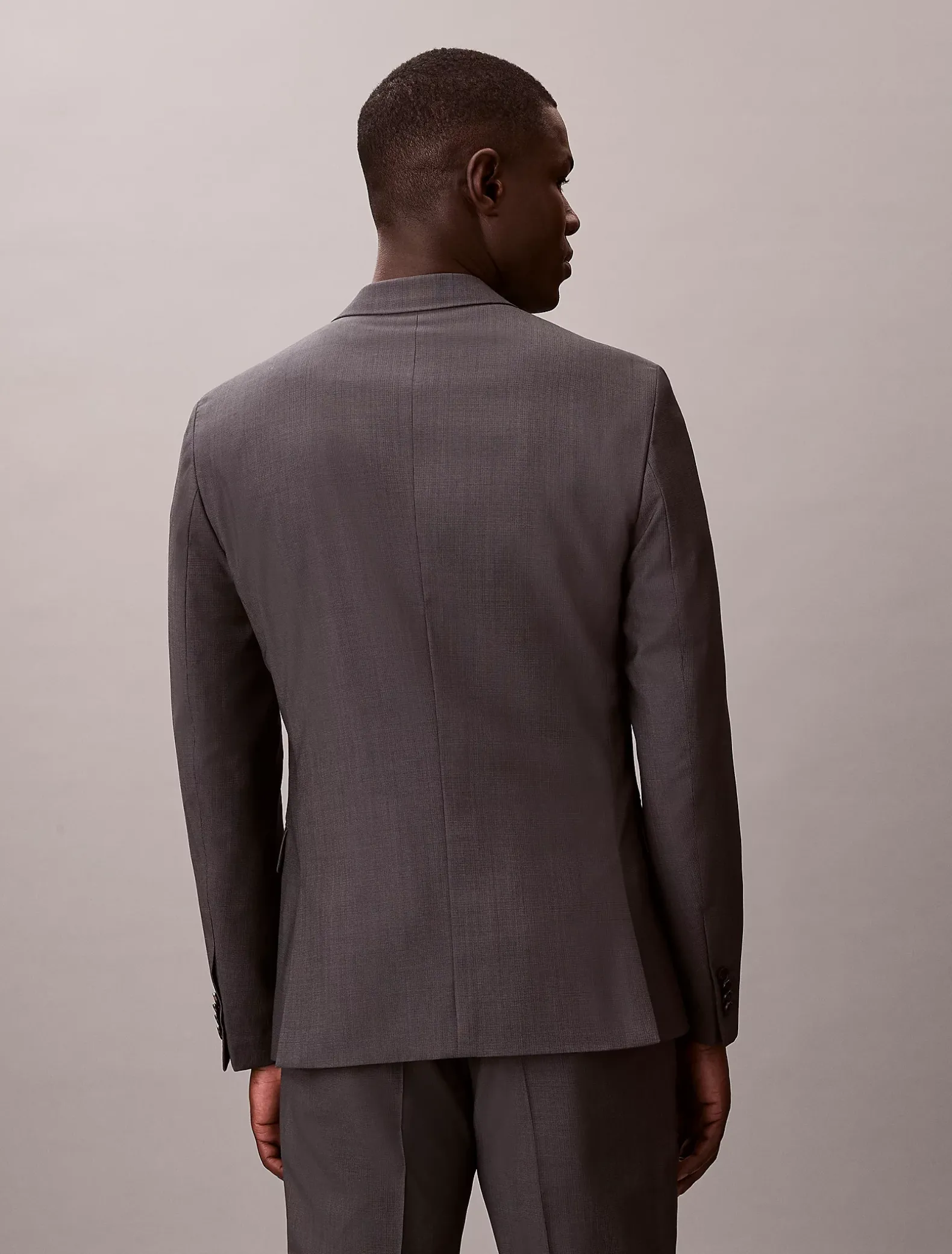 Smalle wollen blazer met textuur
