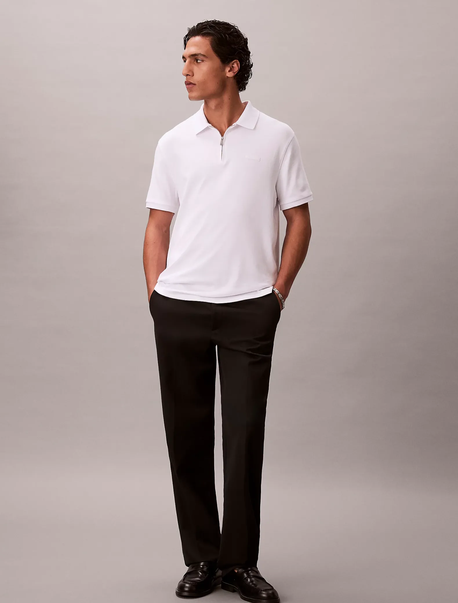 Smal poloshirt met ritskraag
