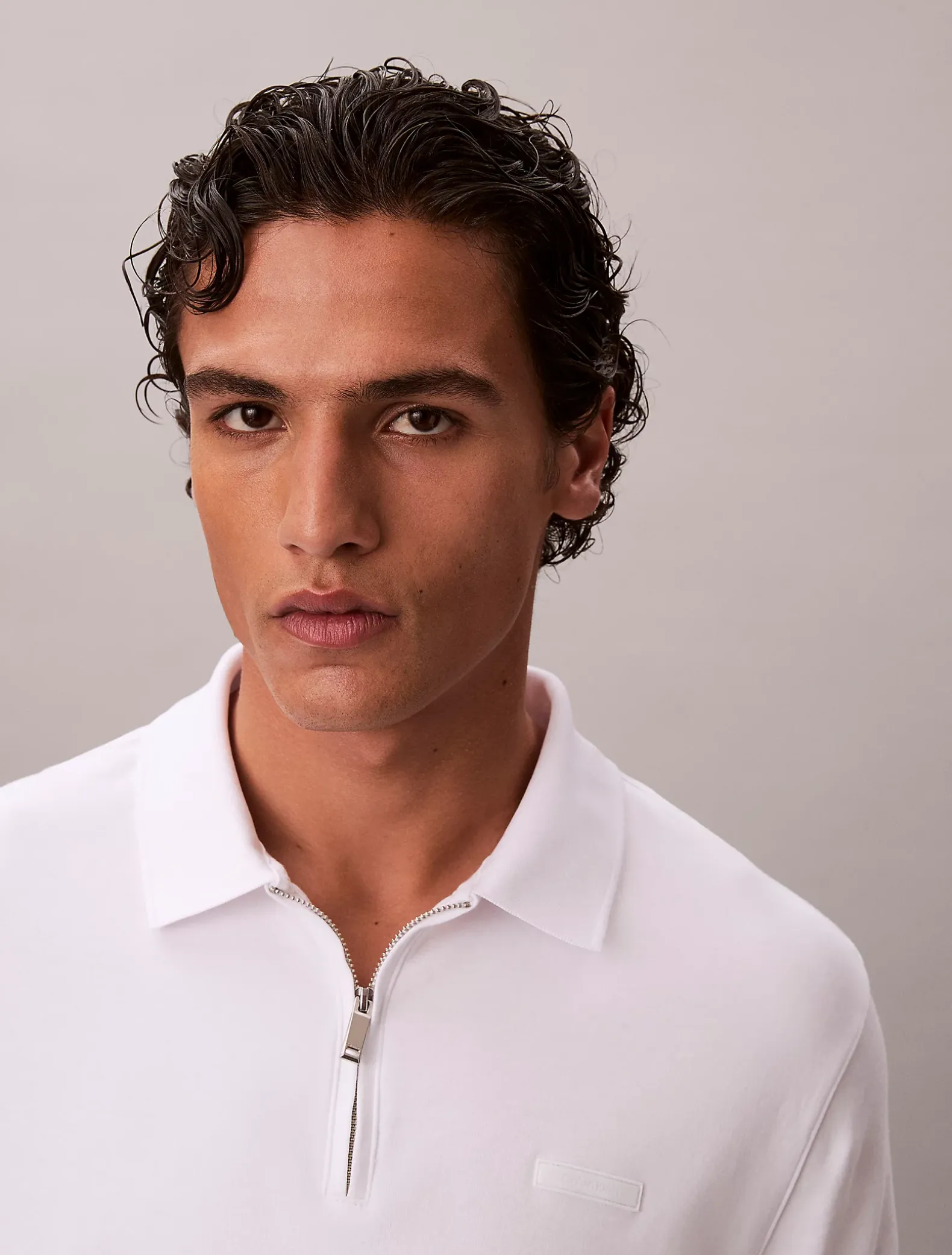 Smal poloshirt met ritskraag