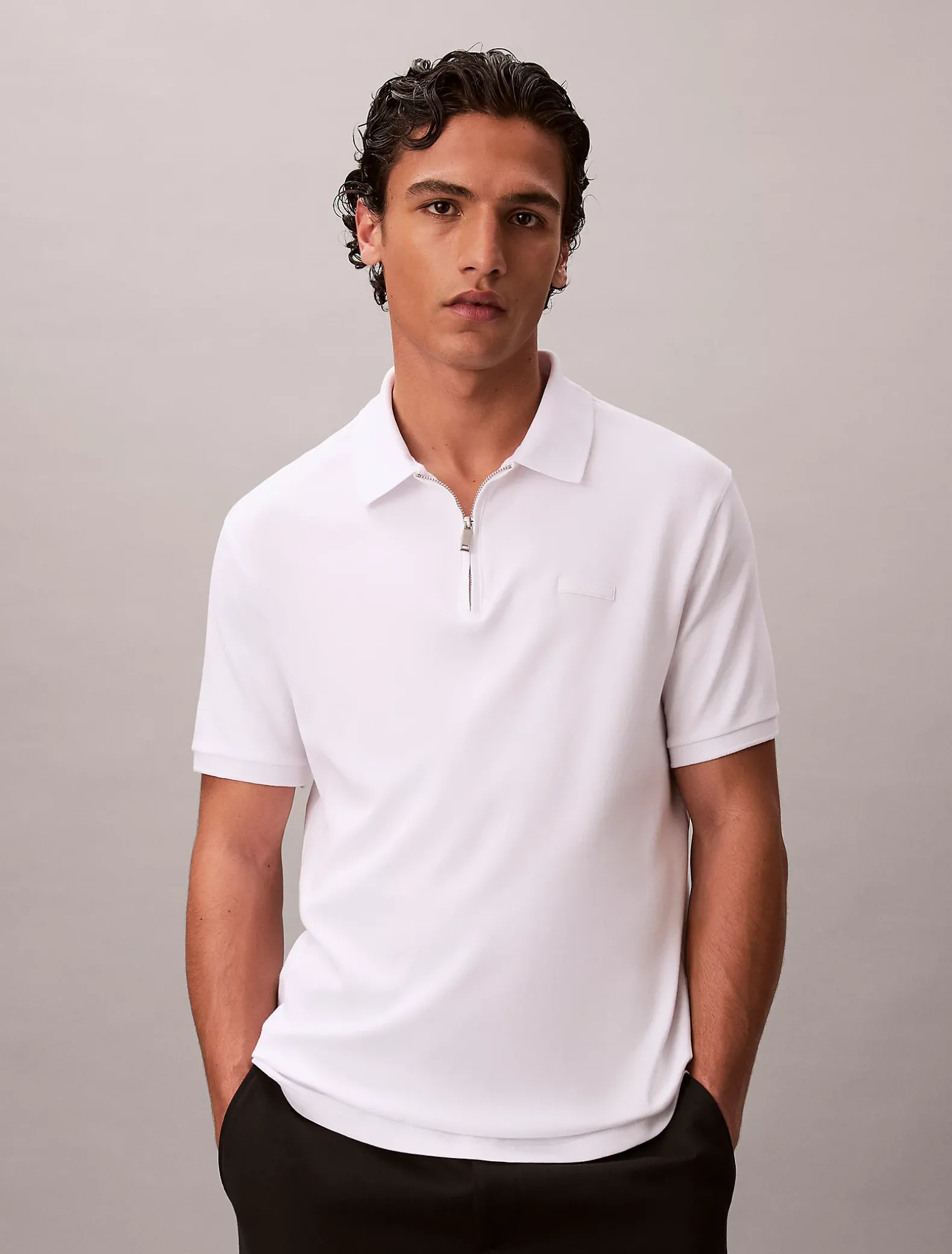 Smal poloshirt met ritskraag