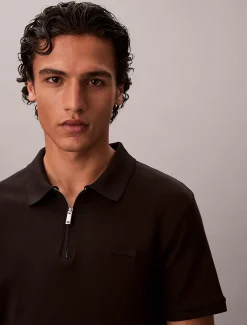 Smal poloshirt met ritskraag