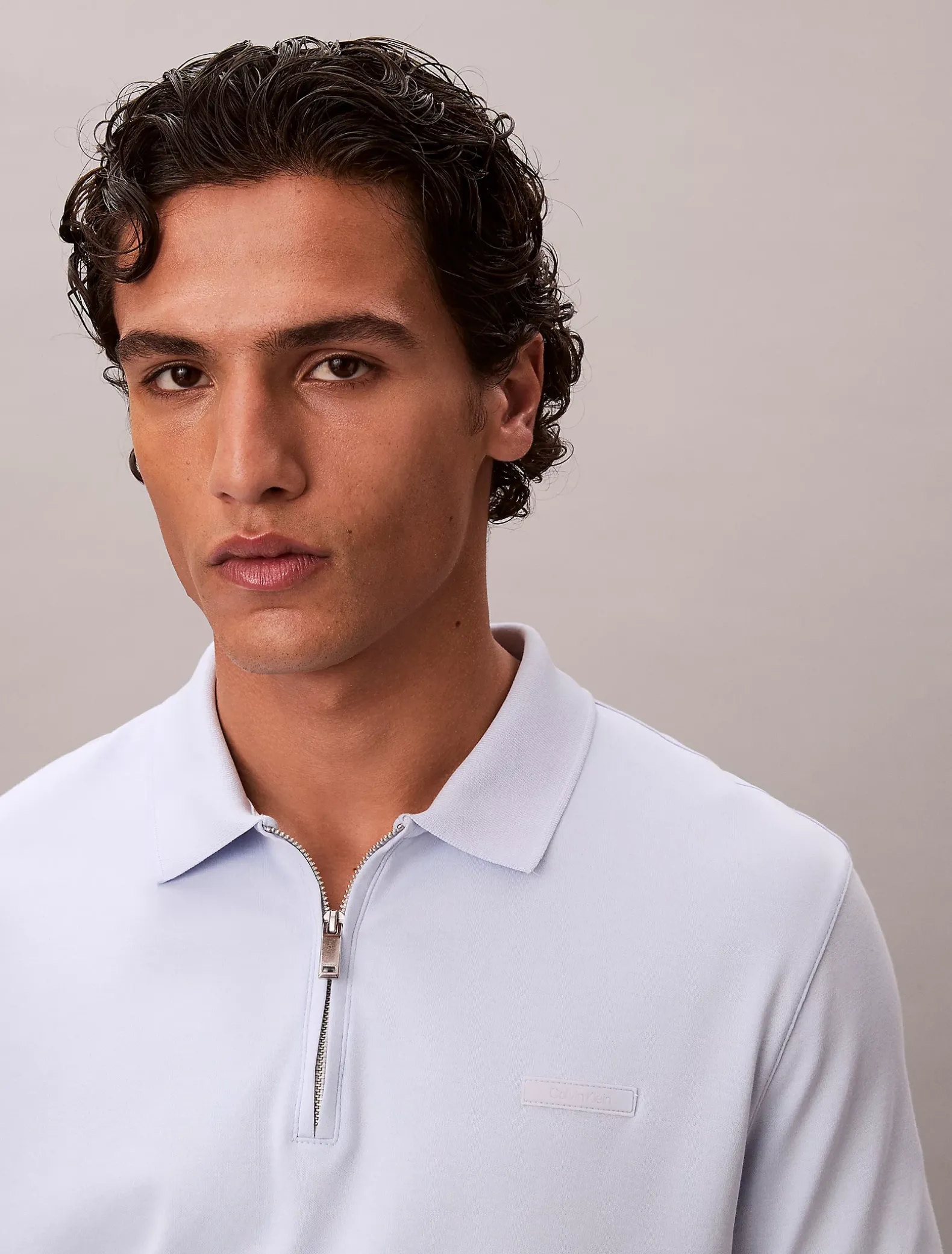 Smal poloshirt met ritskraag