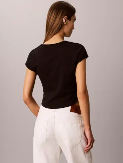 Smal stretch T-shirt met logo - Pride