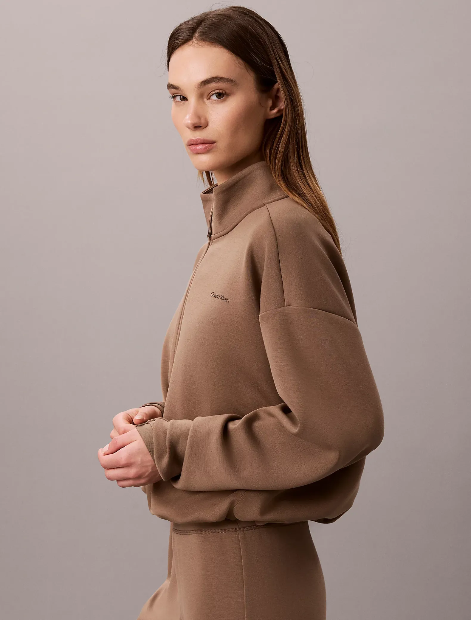 Soepel gebreid sweatshirt met kwartrits