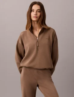 Soepel gebreid sweatshirt met kwartrits