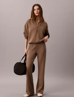 Soepel gebreid sweatshirt met kwartrits