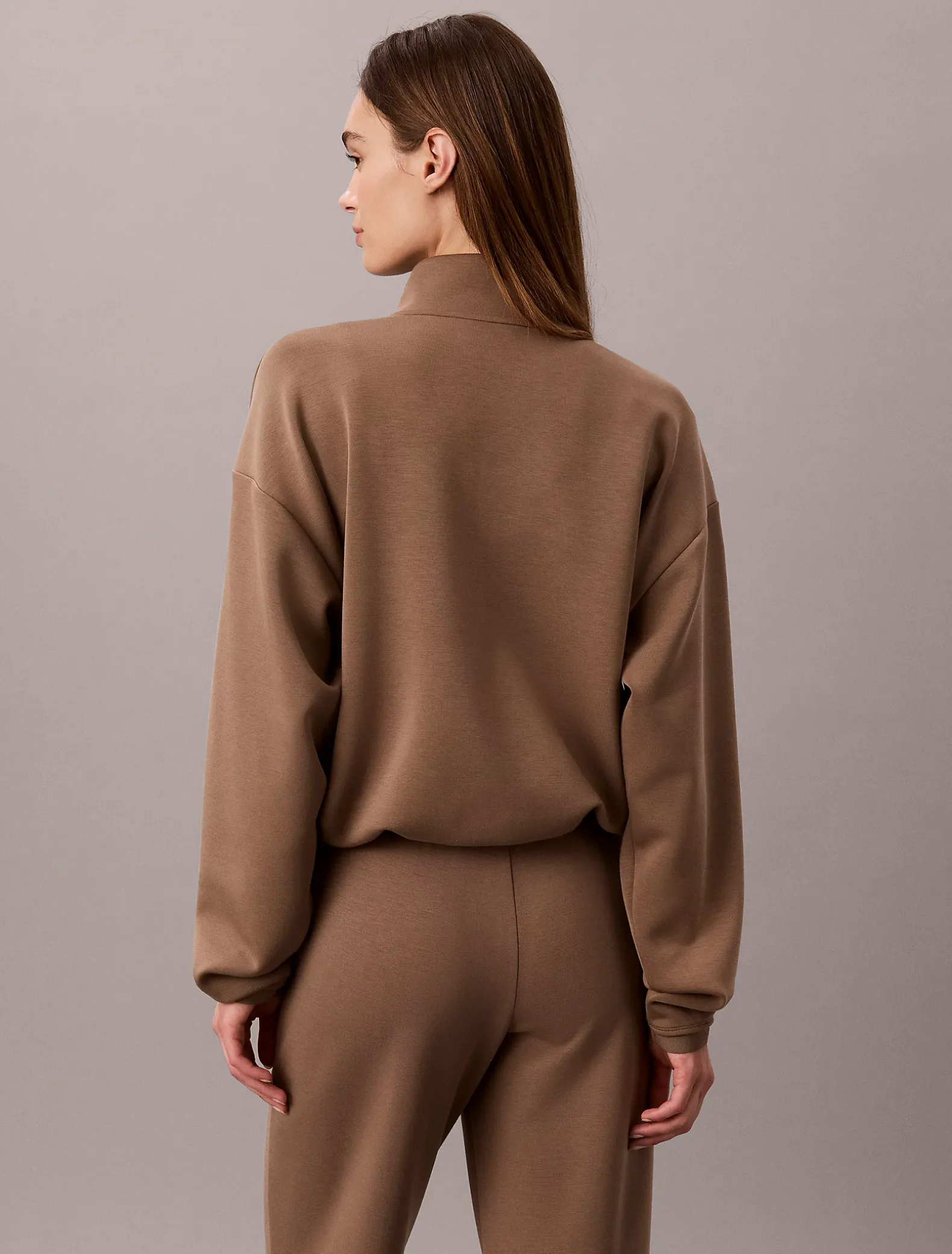 Soepel gebreid sweatshirt met kwartrits
